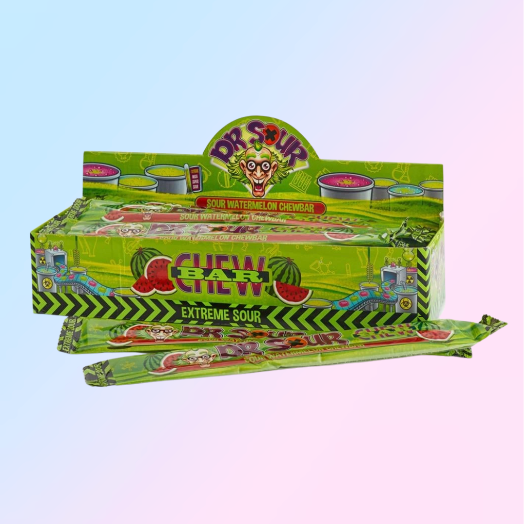 Dr. Sour Watermelon Chew Bars